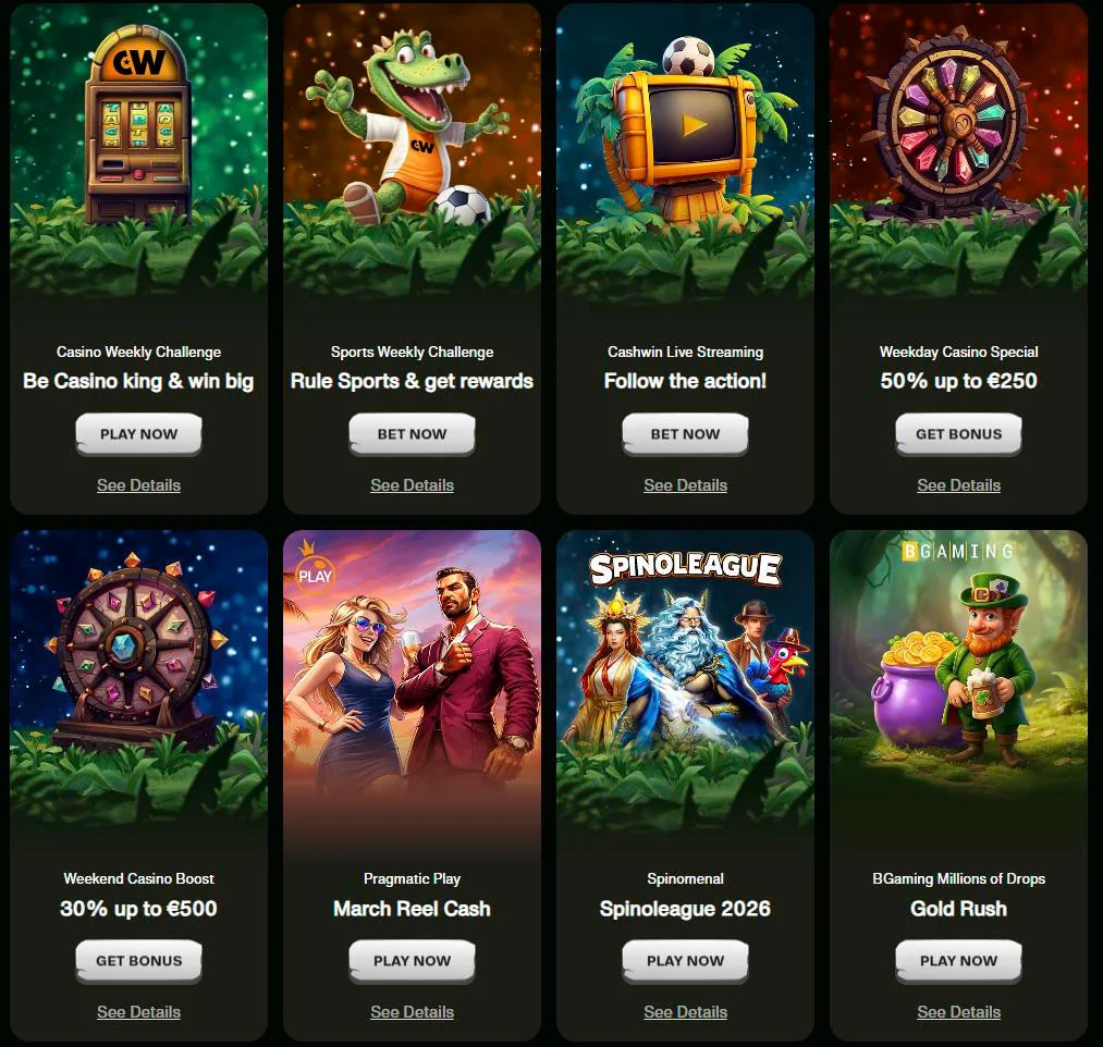 bonus list cashwin casino